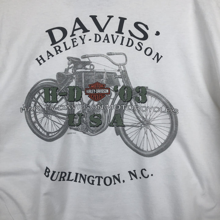 2000'S Harley-Davidson Motorcycle Eagle Pattern Long-Sleeve T-Shirt (Men's XL equivalent) cotton white type Vintage Second Hand