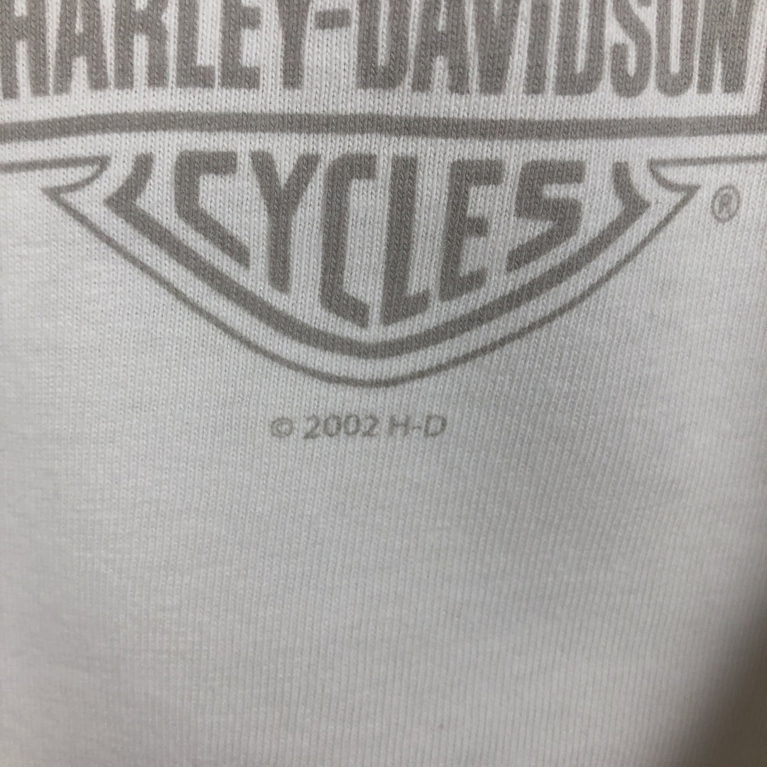 2000'S Harley-Davidson Motorcycle Eagle Pattern Long-Sleeve T-Shirt (Men's XL equivalent) cotton white type Vintage Second Hand
