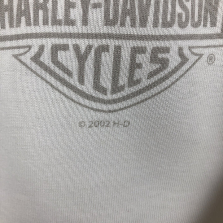 2000'S Harley-Davidson Motorcycle Eagle Pattern Long-Sleeve T-Shirt (Men's XL equivalent) cotton white type Vintage Second Hand