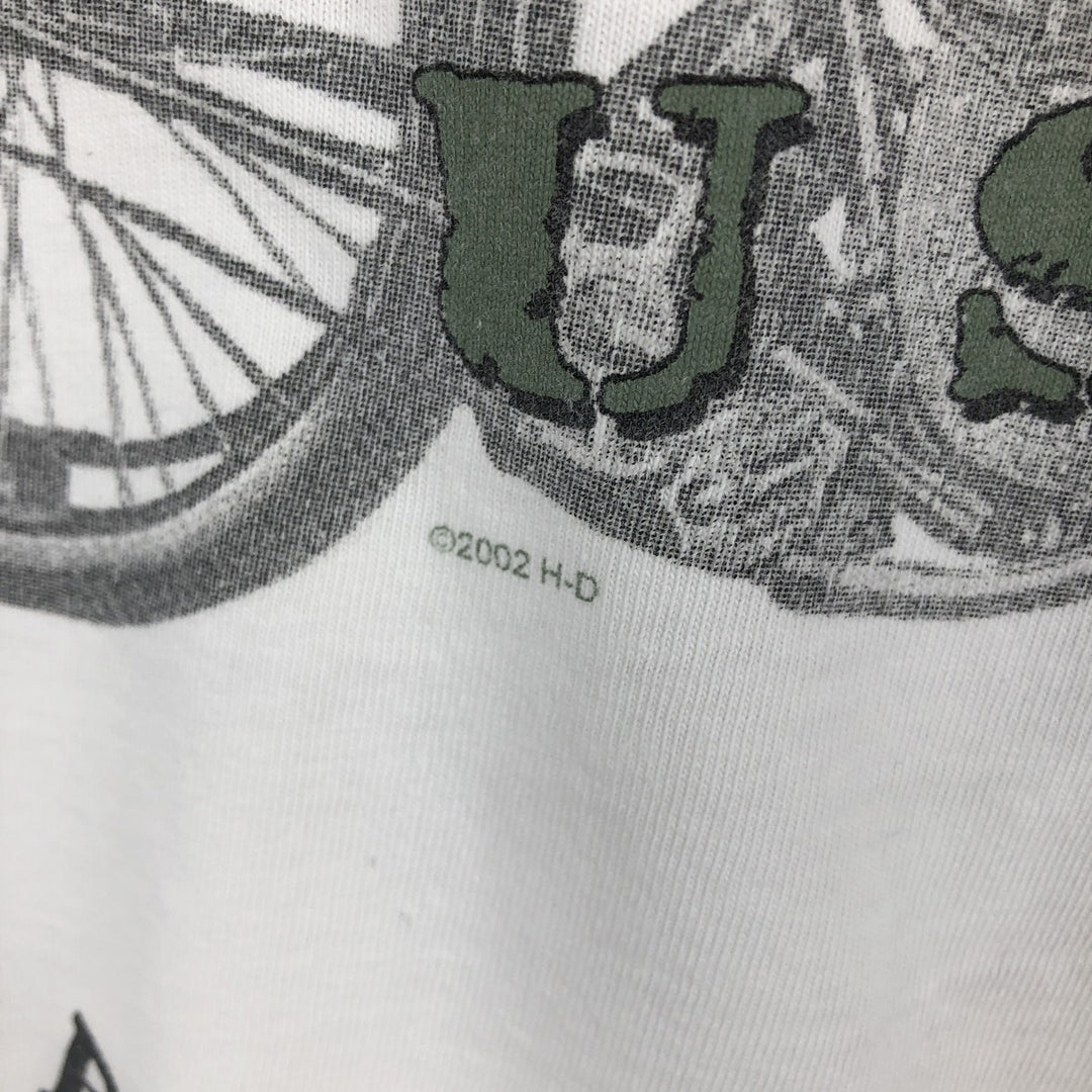 2000'S Harley-Davidson Motorcycle Eagle Pattern Long-Sleeve T-Shirt (Men's XL equivalent) cotton white type Vintage Second Hand