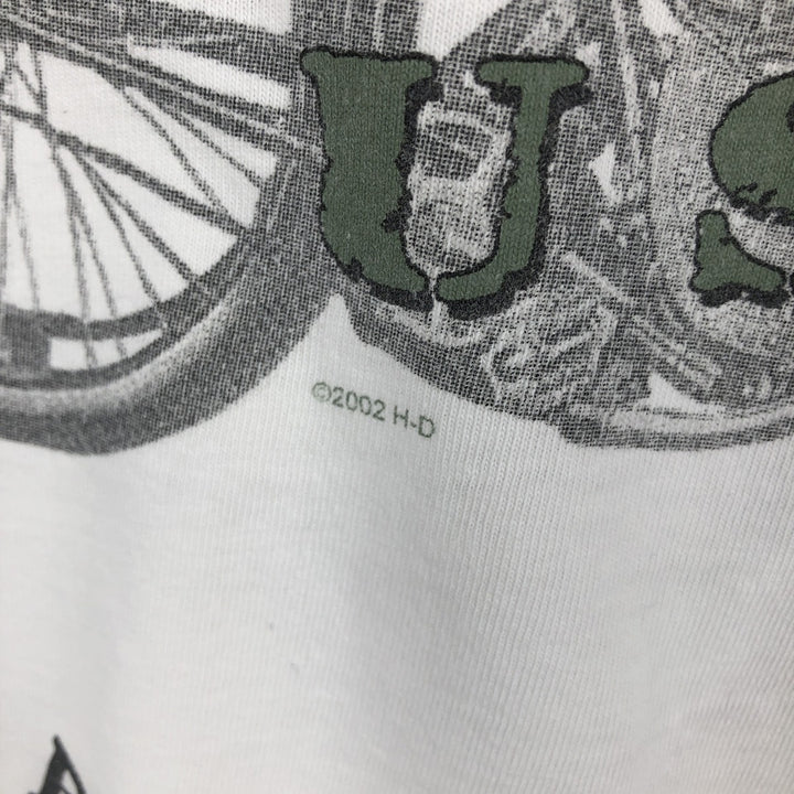 2000'S Harley-Davidson Motorcycle Eagle Pattern Long-Sleeve T-Shirt (Men's XL equivalent) cotton white type Vintage Second Hand