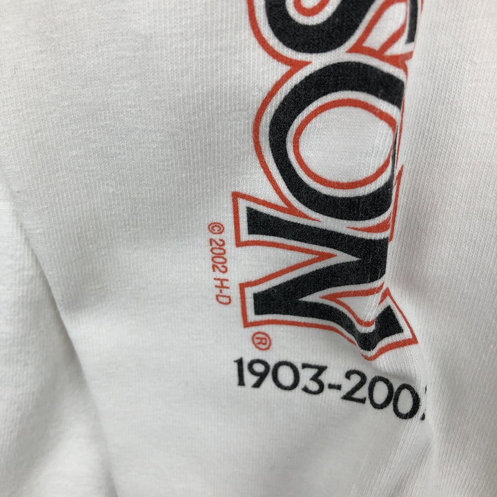 2000'S Harley-Davidson Motorcycle Eagle Pattern Long-Sleeve T-Shirt (Men's XL equivalent) cotton white type Vintage Second Hand