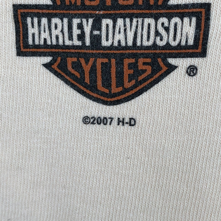 2000'S Harley-Davidson Fire Pattern Motorcycle Long-Sleeve T-Shirt, Made in USA, Men's Size XL (approx.) cotton orange type Vintage Second Hand