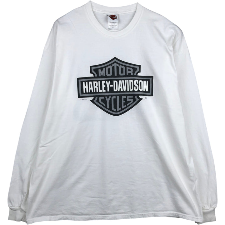 2000'S Harley-Davidson Motorcycle Long-Sleeve T-Shirt (Men's XXL equivalent) cotton white type Vintage Second Hand