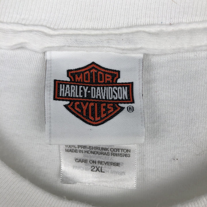 2000'S Harley-Davidson Motorcycle Long-Sleeve T-Shirt (Men's XXL equivalent) cotton white type Vintage Second Hand