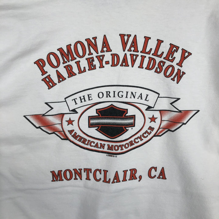 2000'S Harley-Davidson Motorcycle Long Sleeve T-Shirt, Men's Size L unclear white type Vintage Second Hand