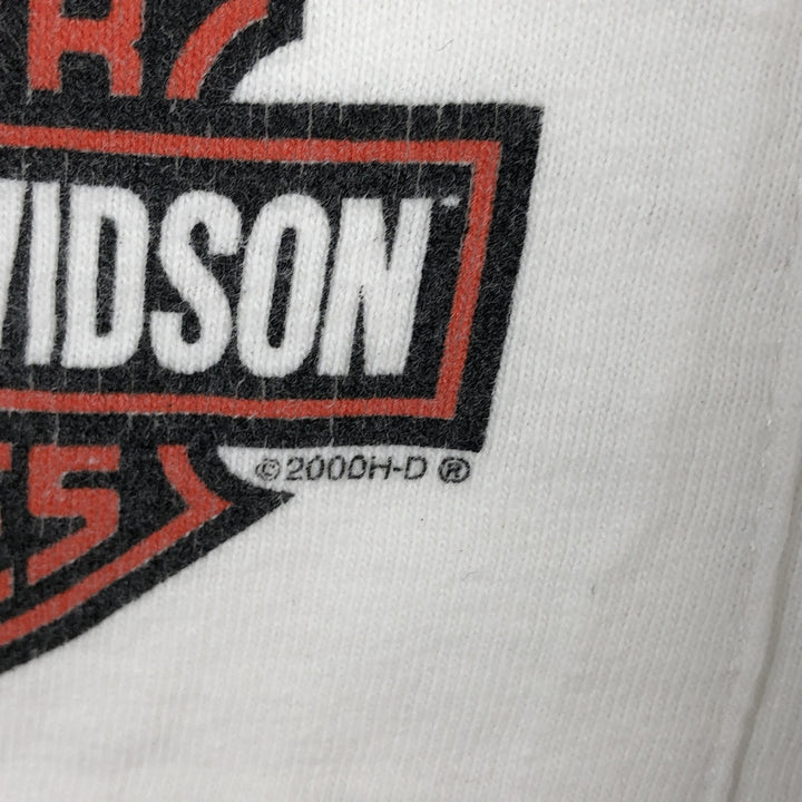 2000'S Harley-Davidson Motorcycle Long Sleeve T-Shirt, Men's Size L unclear white type Vintage Second Hand