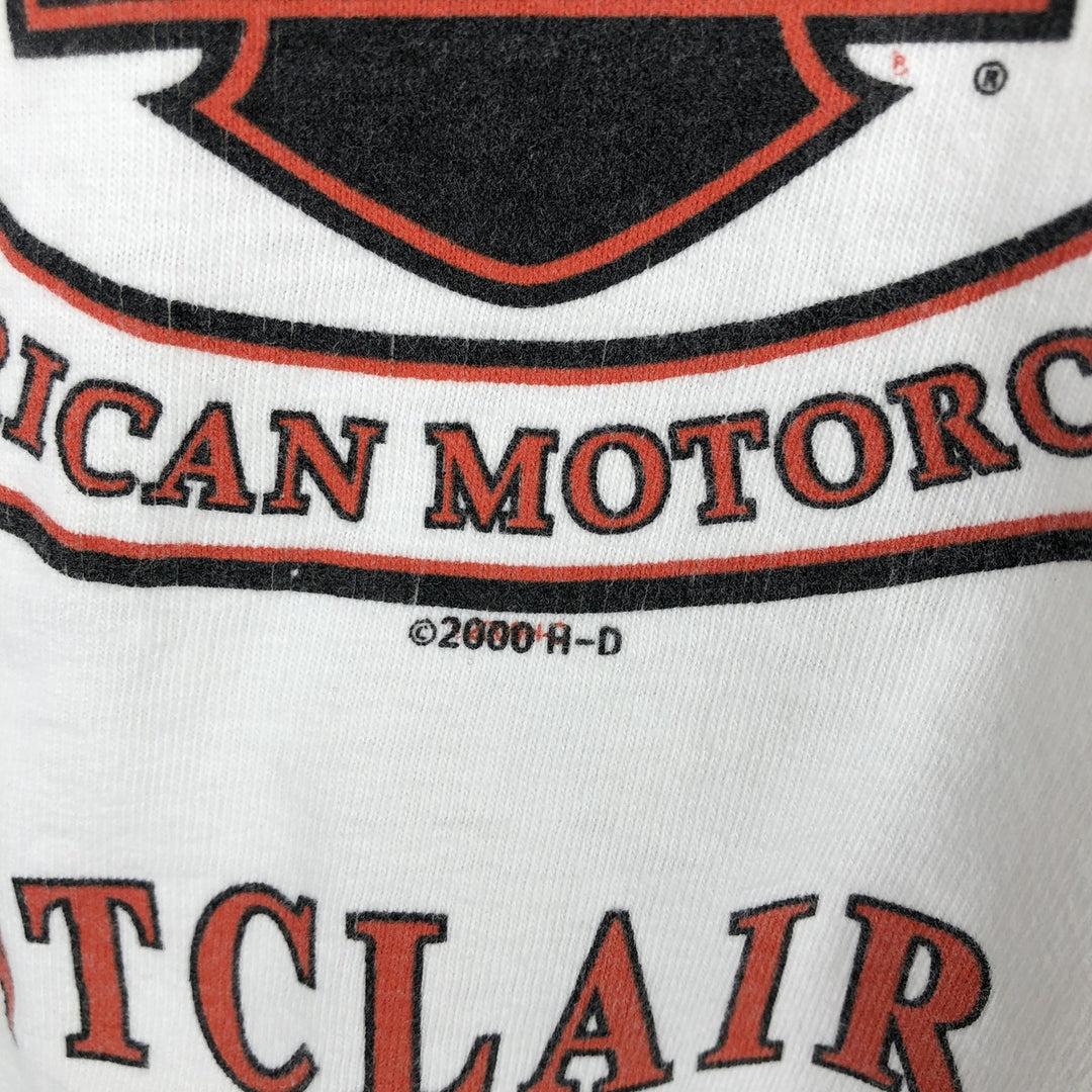 2000'S Harley-Davidson Motorcycle Long Sleeve T-Shirt, Men's Size L unclear white type Vintage Second Hand