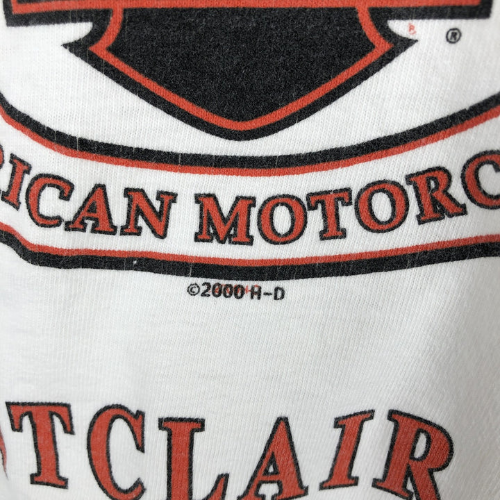 2000'S Harley-Davidson Motorcycle Long Sleeve T-Shirt, Men's Size L unclear white type Vintage Second Hand