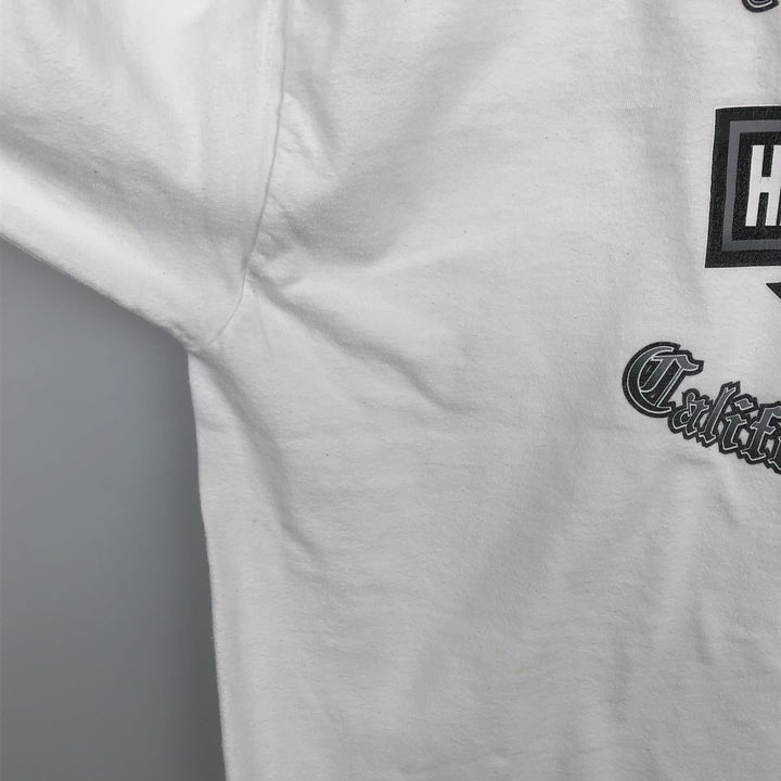 2000'S Harley-Davidson Skull Pattern Fire Pattern Motorcycle Long-Sleeve T-Shirt (Men's XL equivalent) cotton white type Vintage Second Hand