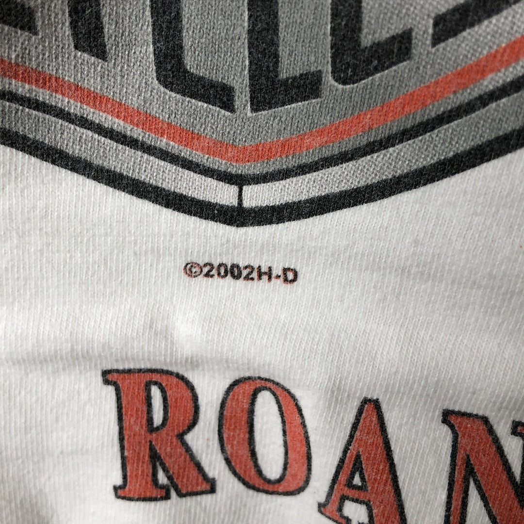 2000'S Harley-Davidson Tribal Motorcycle Long-Sleeve T-Shirt, Made in USA, Men's Size M (approx.) cotton white type Vintage Second Hand