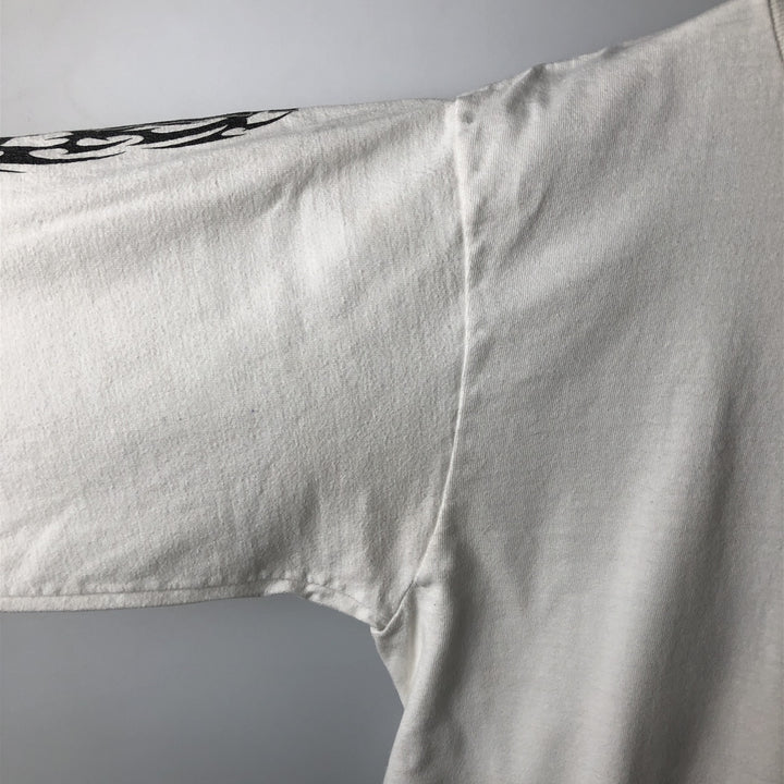2000'S Harley-Davidson Tribal Motorcycle Long-Sleeve T-Shirt, Made in USA, Men's Size M (approx.) cotton white type Vintage Second Hand