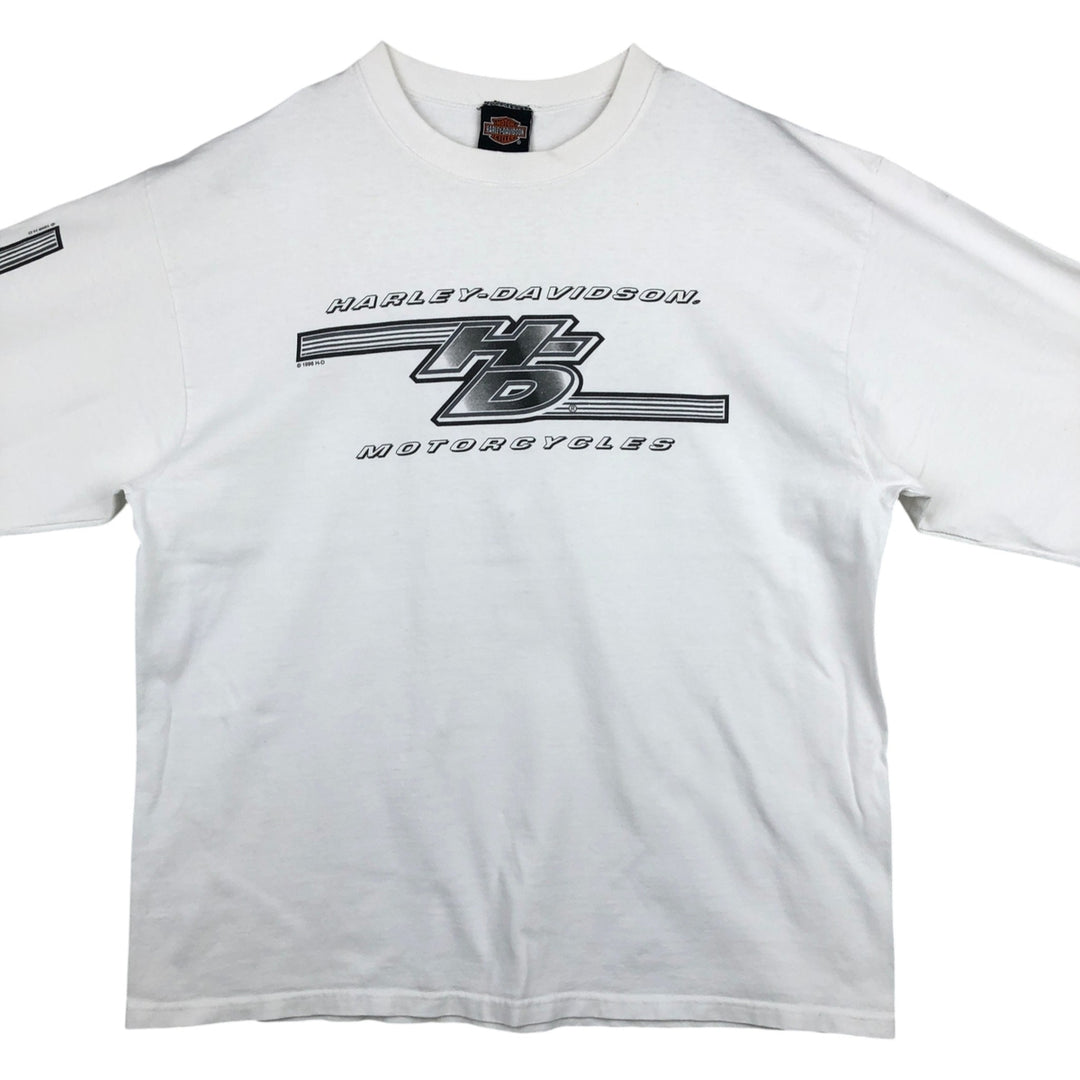 90'S Harley-Davidson Long-Sleeve T-Shirt, Men's Size XL (Equivalent), Vintage cotton white type Vintage Second Hand