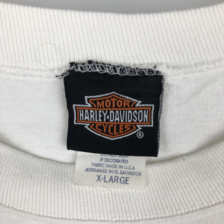 90'S Harley-Davidson Long-Sleeve T-Shirt, Men's Size XL (Equivalent), Vintage cotton white type Vintage Second Hand