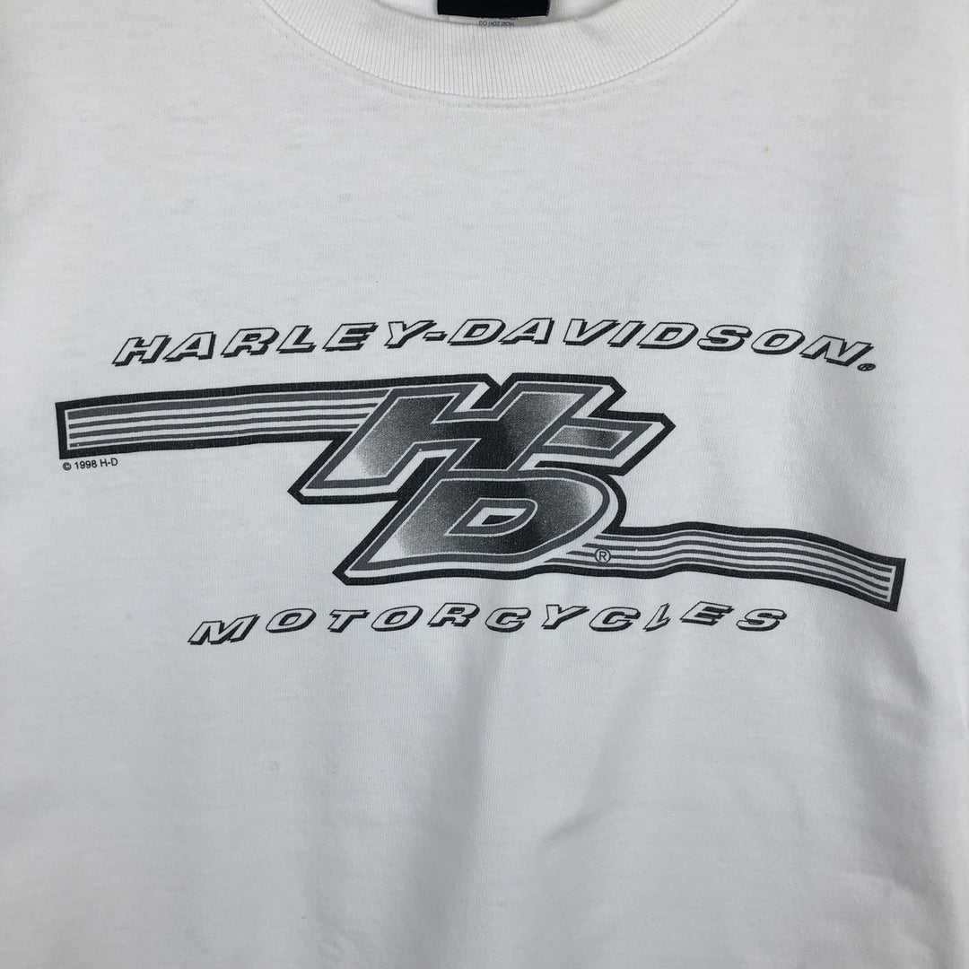 90'S Harley-Davidson Long-Sleeve T-Shirt, Men's Size XL (Equivalent), Vintage cotton white type Vintage Second Hand