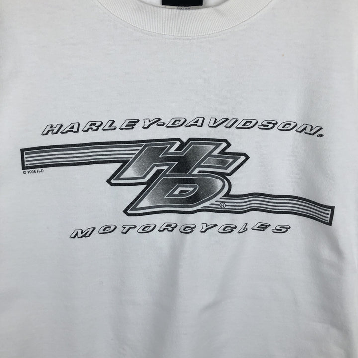 90'S Harley-Davidson Long-Sleeve T-Shirt, Men's Size XL (Equivalent), Vintage cotton white type Vintage Second Hand