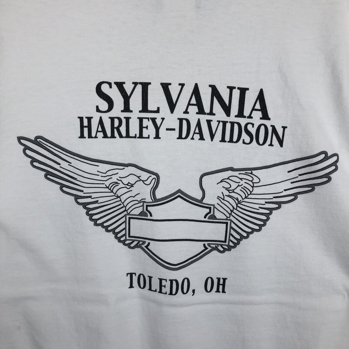 90'S Harley-Davidson Long-Sleeve T-Shirt, Men's Size XL (Equivalent), Vintage cotton white type Vintage Second Hand