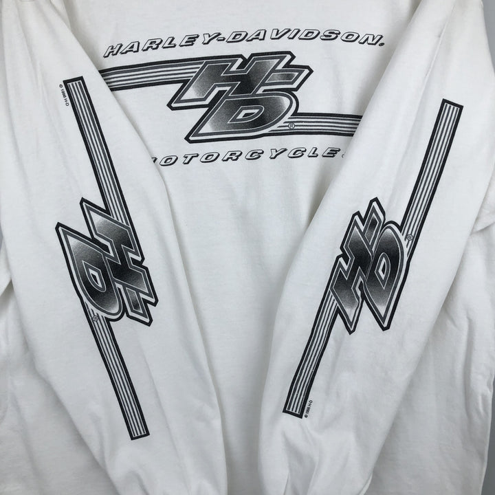 90'S Harley-Davidson Long-Sleeve T-Shirt, Men's Size XL (Equivalent), Vintage cotton white type Vintage Second Hand