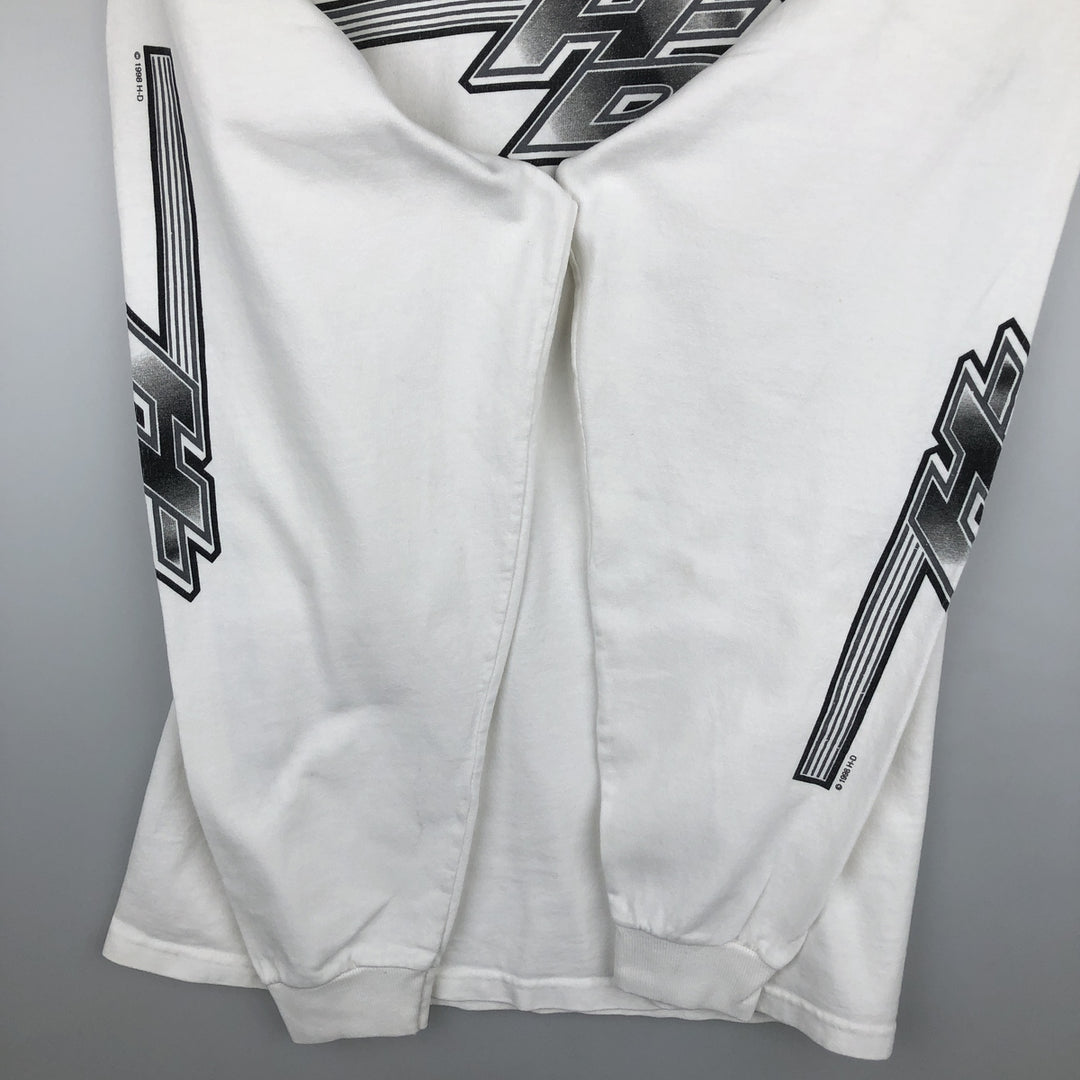90'S Harley-Davidson Long-Sleeve T-Shirt, Men's Size XL (Equivalent), Vintage cotton white type Vintage Second Hand