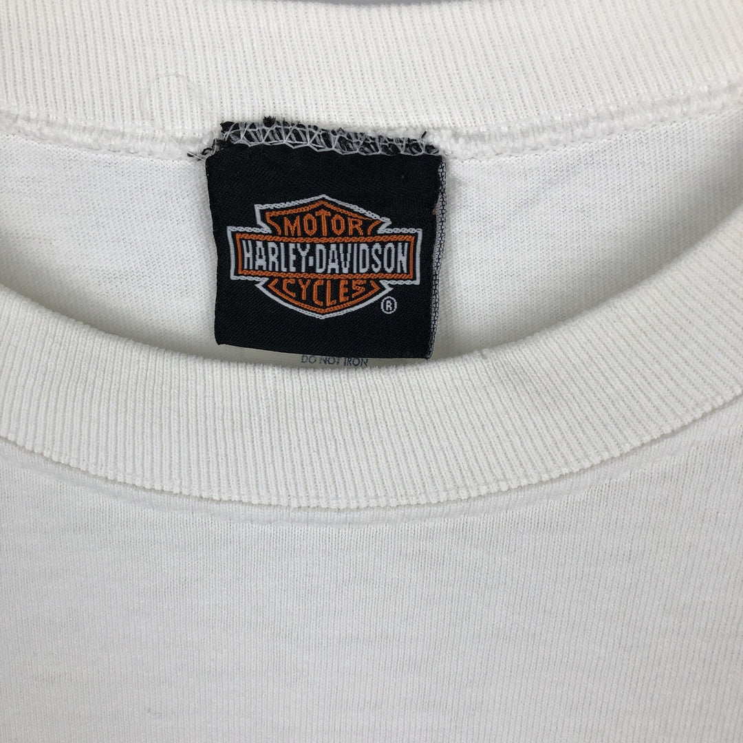90'S Harley-Davidson Long-Sleeve T-Shirt, Men's Size XL (Equivalent), Vintage cotton white type Vintage Second Hand