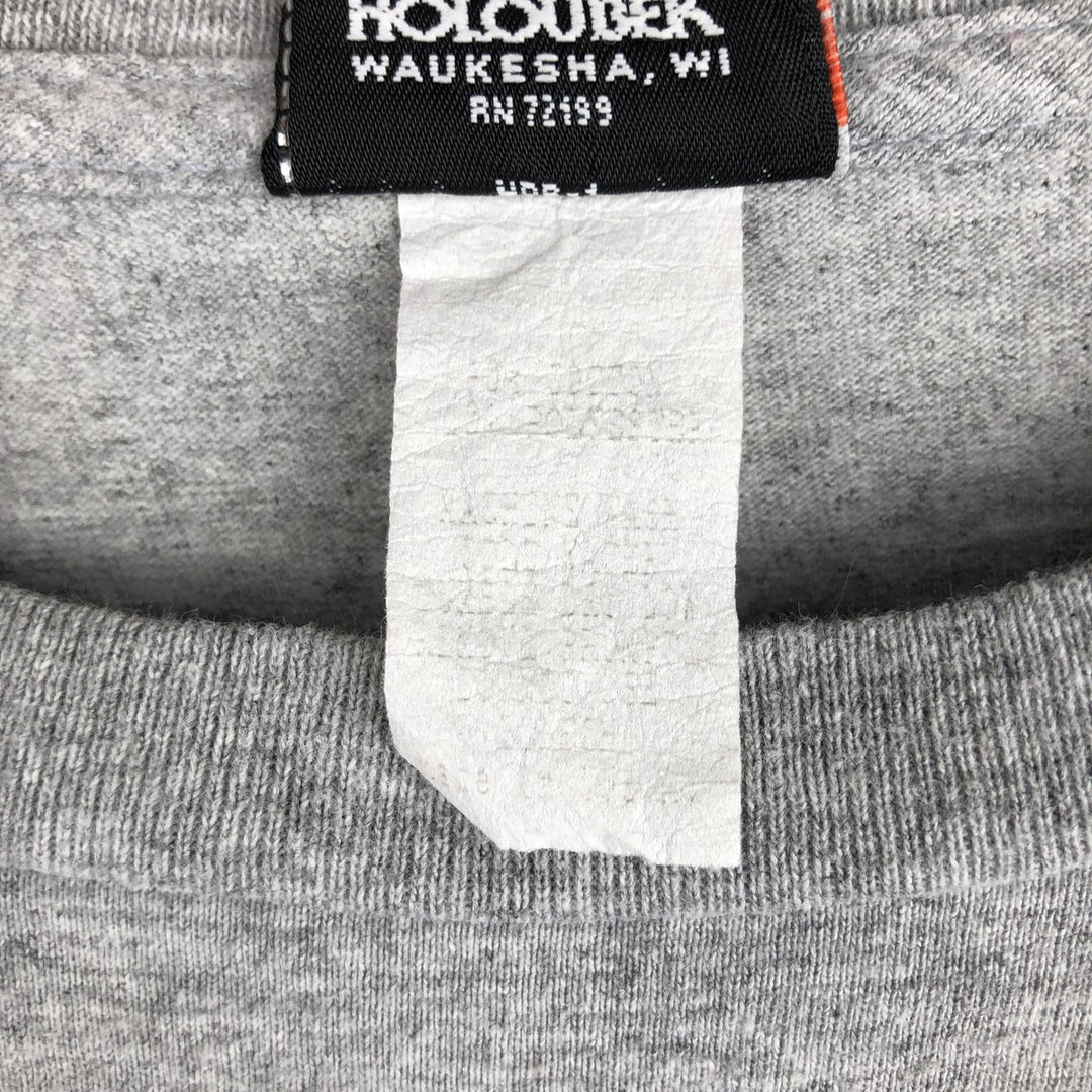 2000'S Harley-Davidson Fire Pattern Skull Pattern Long-Sleeve T-Shirt (Men's XXL equivalent) unclear gray type Vintage Second Hand