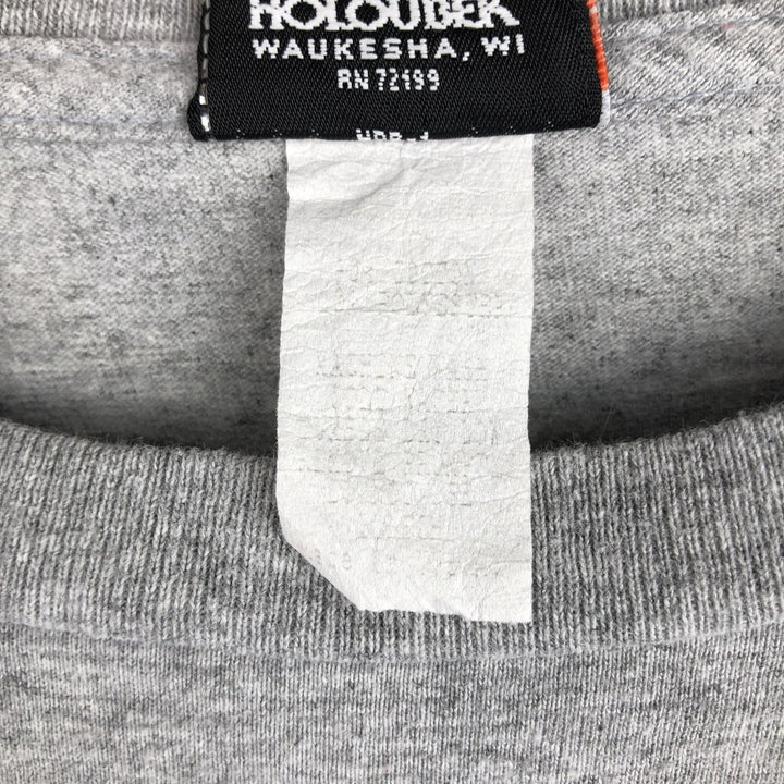 2000'S Harley-Davidson Fire Pattern Skull Pattern Long-Sleeve T-Shirt (Men's XXL equivalent) unclear gray type Vintage Second Hand