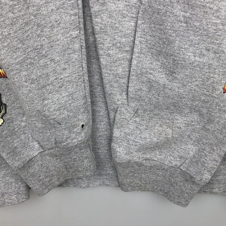 2000'S Harley-Davidson Fire Pattern Skull Pattern Long-Sleeve T-Shirt (Men's XXL equivalent) unclear gray type Vintage Second Hand