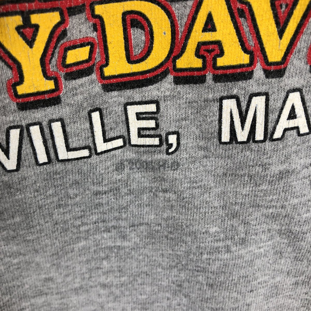 2000'S Harley-Davidson Skull Pattern Motorcycle Long-Sleeve T-Shirt, Made in USA, Men's XL equivalent. cotton gray type Vintage Second Hand