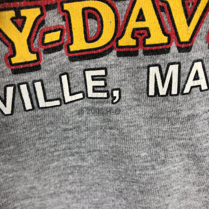 2000'S Harley-Davidson Skull Pattern Motorcycle Long-Sleeve T-Shirt, Made in USA, Men's XL equivalent. cotton gray type Vintage Second Hand