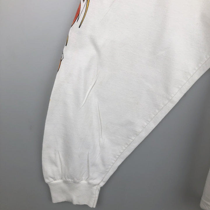 00'S Harley-Davidson Fire Pattern Long Sleeve T-Shirt Made in USA Men's XXL cotton white type Vintage Second Hand