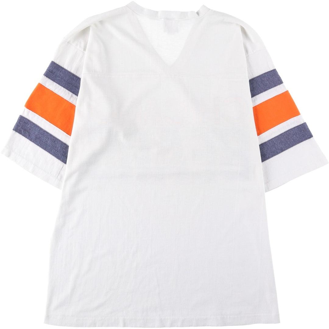 90'S Logo 7 NFL Chicago Bears 3/4 Sleeve Football T-Shirt, Made in USA, Men's Size M (Equivalent), Vintage unclear white type Vintage Second Hand