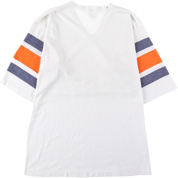 90'S Logo 7 NFL Chicago Bears 3/4 Sleeve Football T-Shirt, Made in USA, Men's Size M (Equivalent), Vintage unclear white type Vintage Second Hand