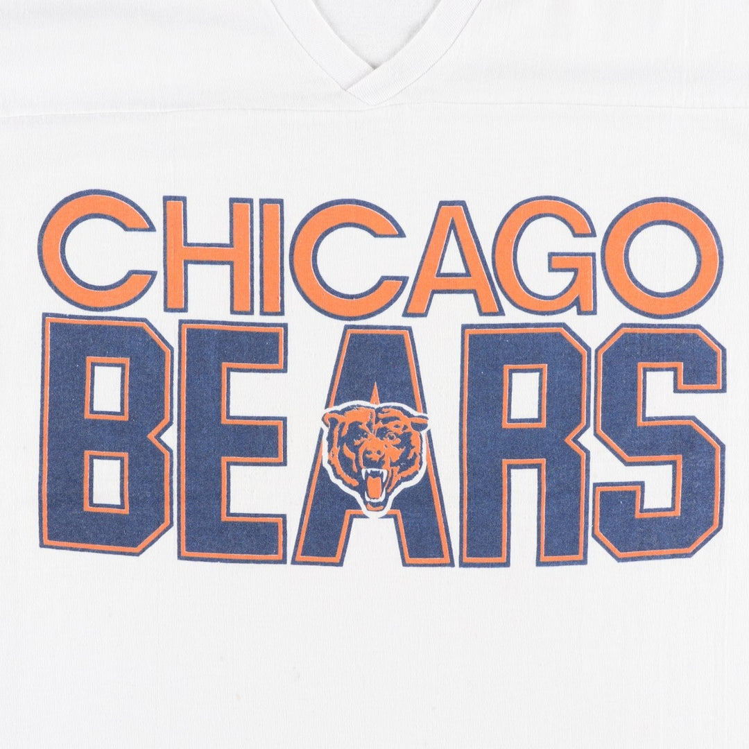 90'S Logo 7 NFL Chicago Bears 3/4 Sleeve Football T-Shirt, Made in USA, Men's Size M (Equivalent), Vintage unclear white type Vintage Second Hand