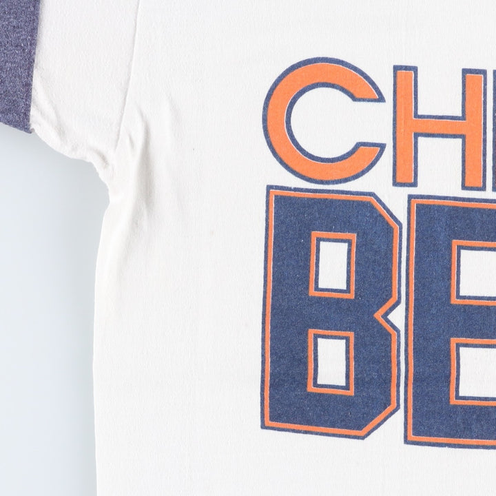 90'S Logo 7 NFL Chicago Bears 3/4 Sleeve Football T-Shirt, Made in USA, Men's Size M (Equivalent), Vintage unclear white type Vintage Second Hand