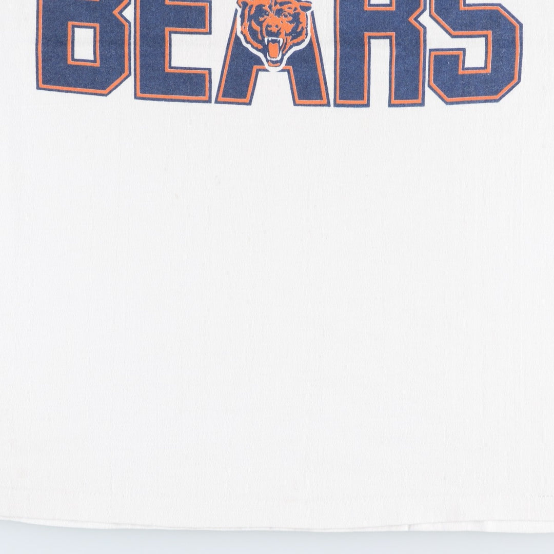 90'S Logo 7 NFL Chicago Bears 3/4 Sleeve Football T-Shirt, Made in USA, Men's Size M (Equivalent), Vintage unclear white type Vintage Second Hand
