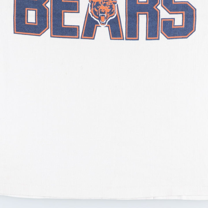 90'S Logo 7 NFL Chicago Bears 3/4 Sleeve Football T-Shirt, Made in USA, Men's Size M (Equivalent), Vintage unclear white type Vintage Second Hand