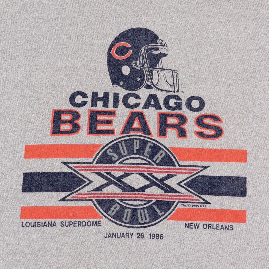 80'S Screen Stars NFL Chicago Bears Sports Print T-Shirt, Made in USA, Men's Size L (approx.), Vintage cotton gray type Vintage Second Hand