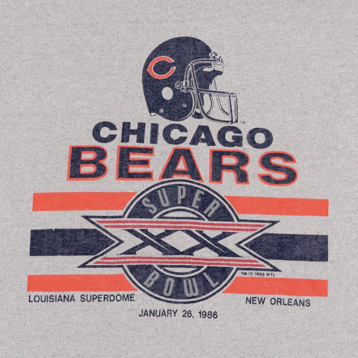 80'S Screen Stars NFL Chicago Bears Sports Print T-Shirt, Made in USA, Men's Size L (approx.), Vintage cotton gray type Vintage Second Hand