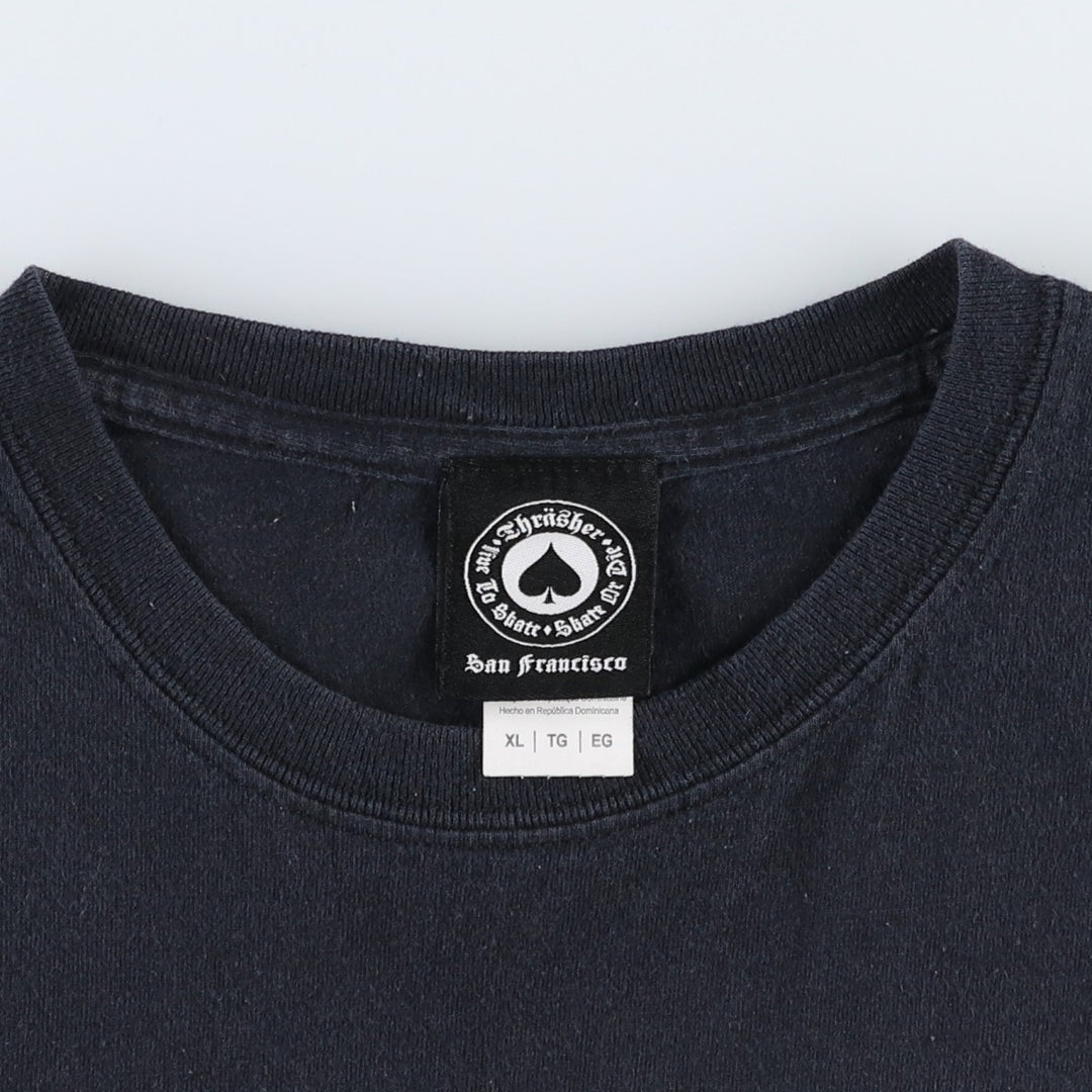 Thrasher THRASHER Logo Print T-Shirt, Men's XL (approx.) cotton black type Vintage Second Hand
