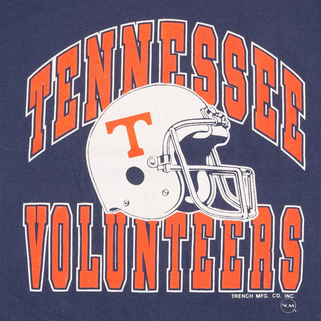 90'S TRENCH College V-neck Football 3/4 Sleeve T-shirt, Made in USA, Men's Size L (Equivalent), Vintage cotton navy blue type Vintage Second Hand