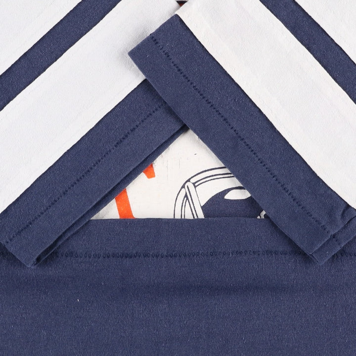 90'S TRENCH College V-neck Football 3/4 Sleeve T-shirt, Made in USA, Men's Size L (Equivalent), Vintage cotton navy blue type Vintage Second Hand