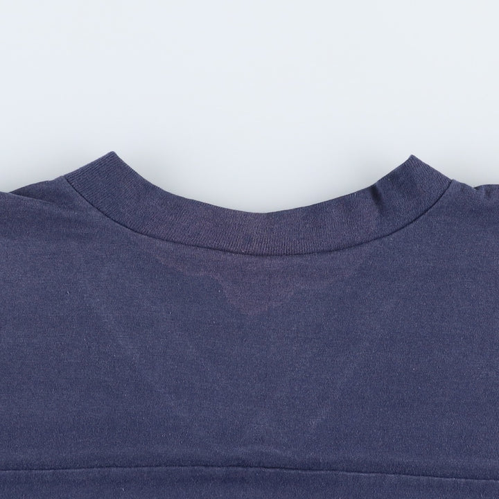 90'S TRENCH College V-neck Football 3/4 Sleeve T-shirt, Made in USA, Men's Size L (Equivalent), Vintage cotton navy blue type Vintage Second Hand
