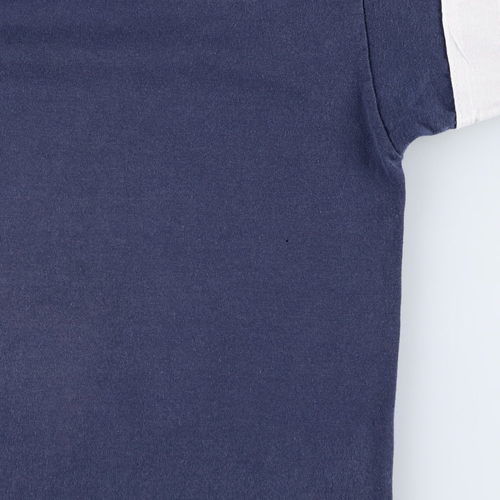 90'S TRENCH College V-neck Football 3/4 Sleeve T-shirt, Made in USA, Men's Size L (Equivalent), Vintage cotton navy blue type Vintage Second Hand