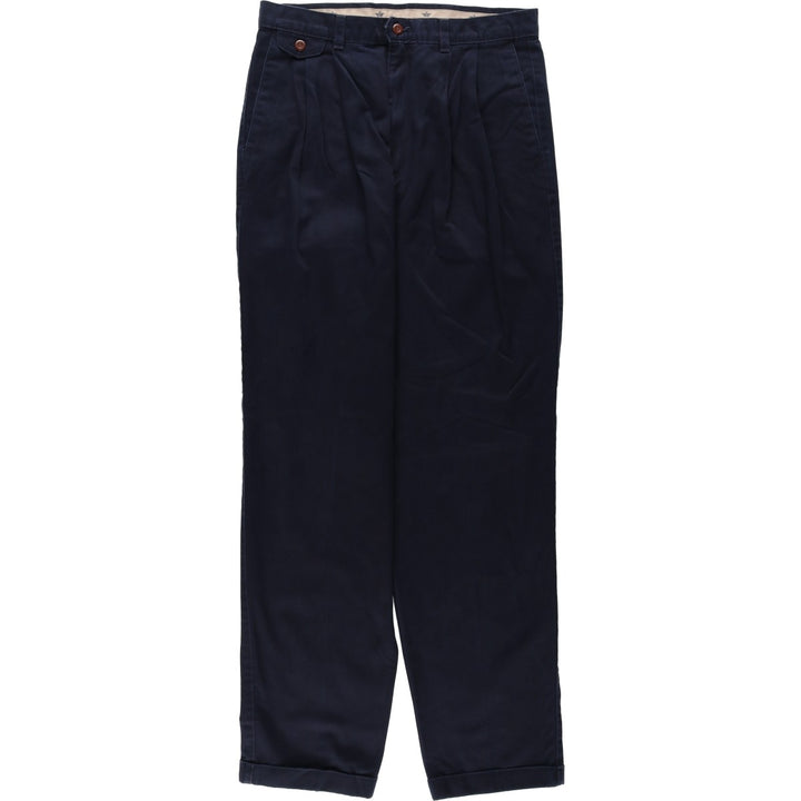 90'S Dockers/Levi's Loose Fit Two-Pleat Chino Pants, Made in USA, Men's Size W32 (approx.), Vintage cotton navy blue type Vintage Second Hand