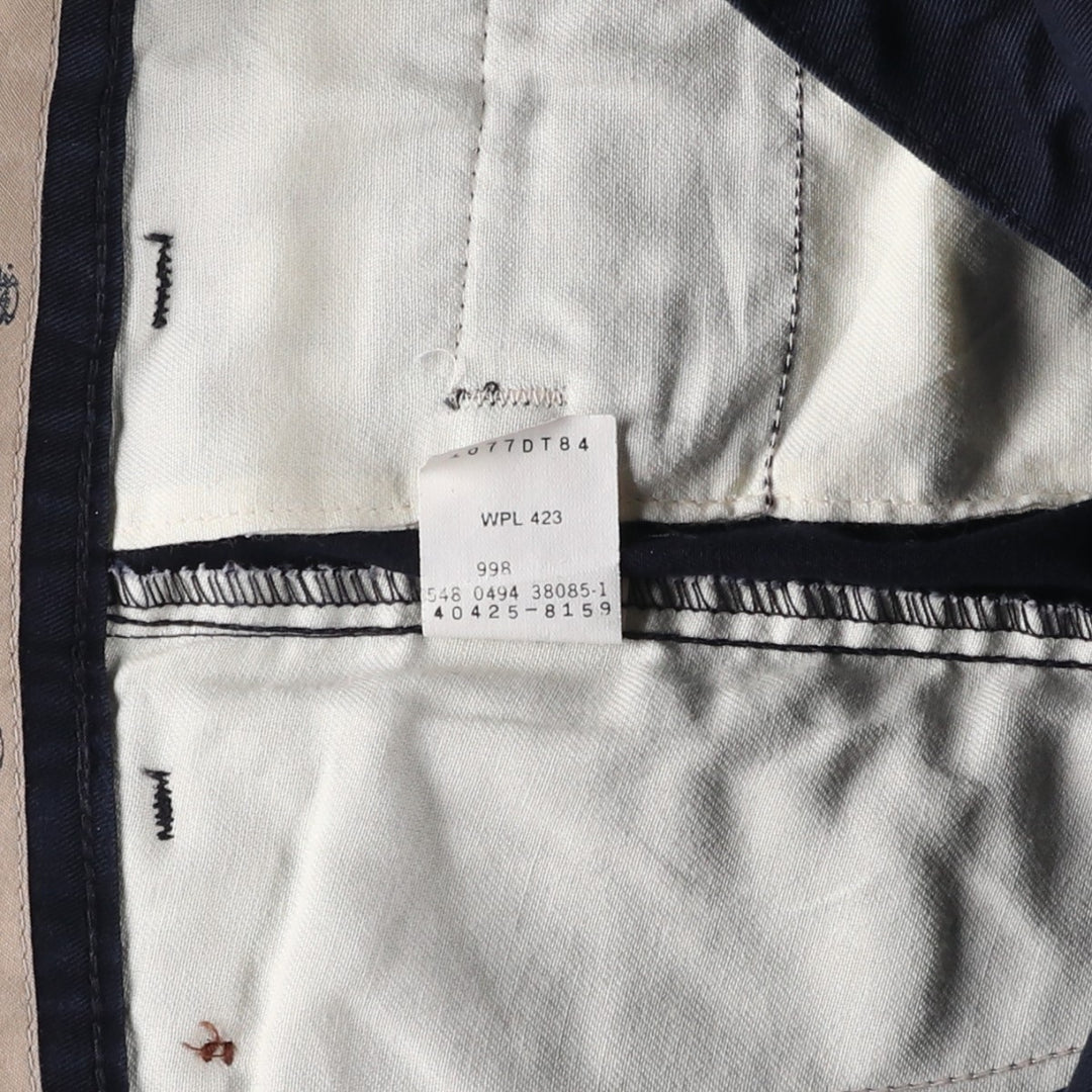90'S Dockers/Levi's Loose Fit Two-Pleat Chino Pants, Made in USA, Men's Size W32 (approx.), Vintage cotton navy blue type Vintage Second Hand
