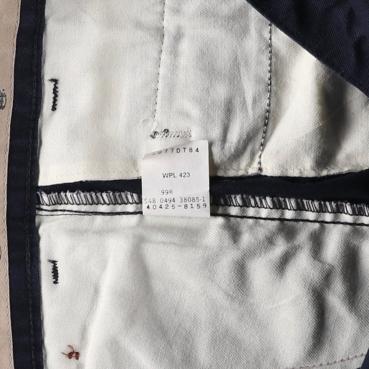 90'S Dockers/Levi's Loose Fit Two-Pleat Chino Pants, Made in USA, Men's Size W32 (approx.), Vintage cotton navy blue type Vintage Second Hand