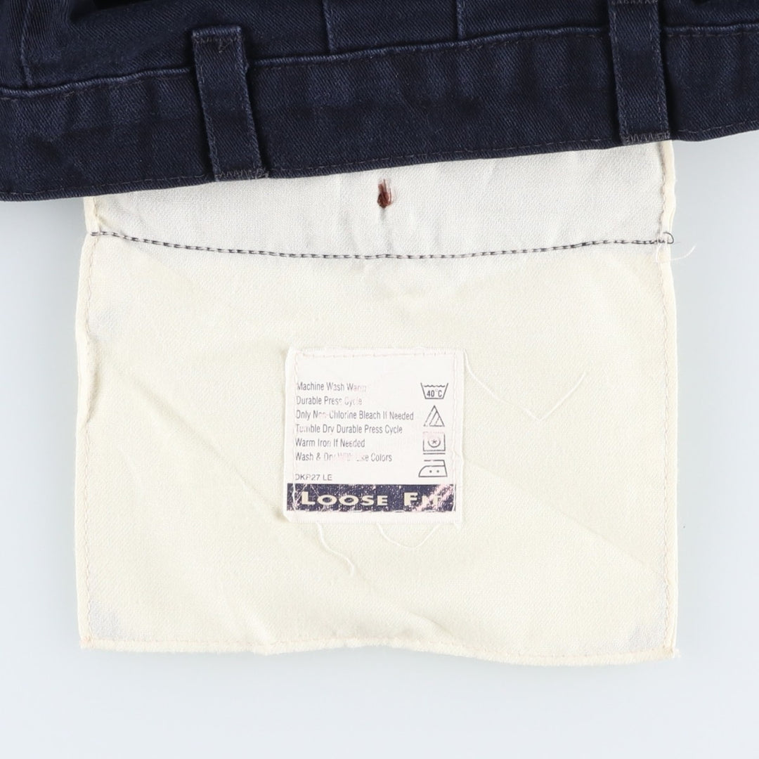 90'S Dockers/Levi's Loose Fit Two-Pleat Chino Pants, Made in USA, Men's Size W32 (approx.), Vintage cotton navy blue type Vintage Second Hand