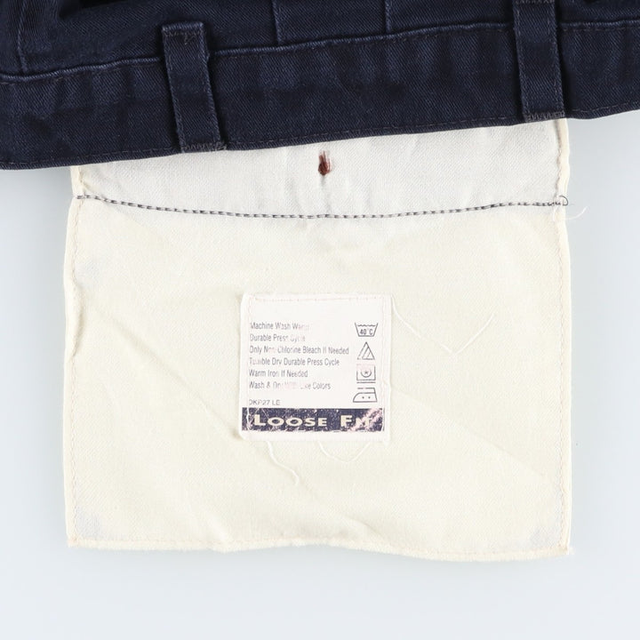 90'S Dockers/Levi's Loose Fit Two-Pleat Chino Pants, Made in USA, Men's Size W32 (approx.), Vintage cotton navy blue type Vintage Second Hand
