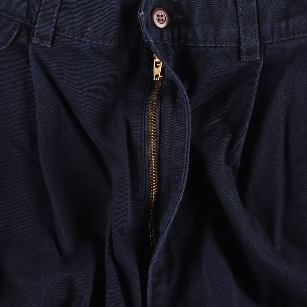 90'S Dockers/Levi's Loose Fit Two-Pleat Chino Pants, Made in USA, Men's Size W32 (approx.), Vintage cotton navy blue type Vintage Second Hand