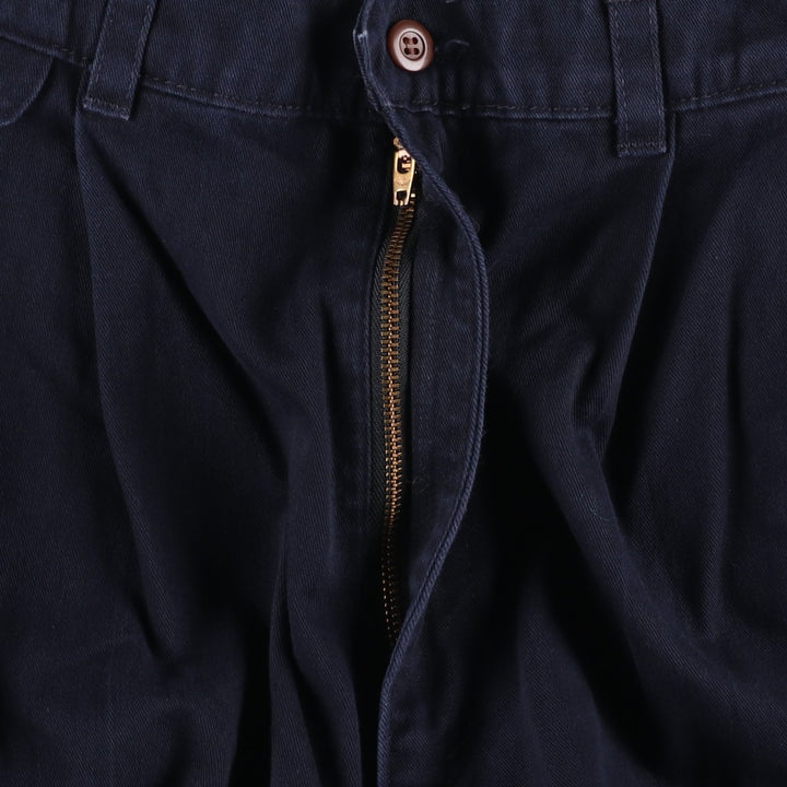 90'S Dockers/Levi's Loose Fit Two-Pleat Chino Pants, Made in USA, Men's Size W32 (approx.), Vintage cotton navy blue type Vintage Second Hand